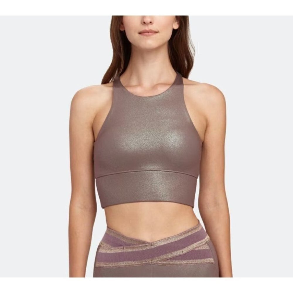 Nylora Edmund NWT Criss Cross Tank Color - Taupe Iridescent Size L High Neck